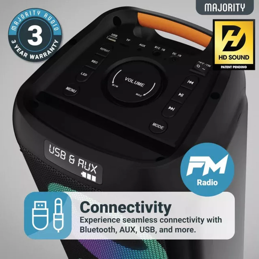 Majority P300 Bluetooth Megasound Party Speaker - Black - Image 5