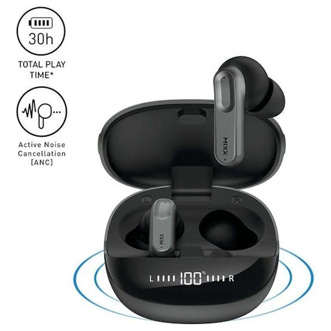 Mixx StreamBuds Charge ANC TWS Earphones Black | SBFX-ANC-BK-402