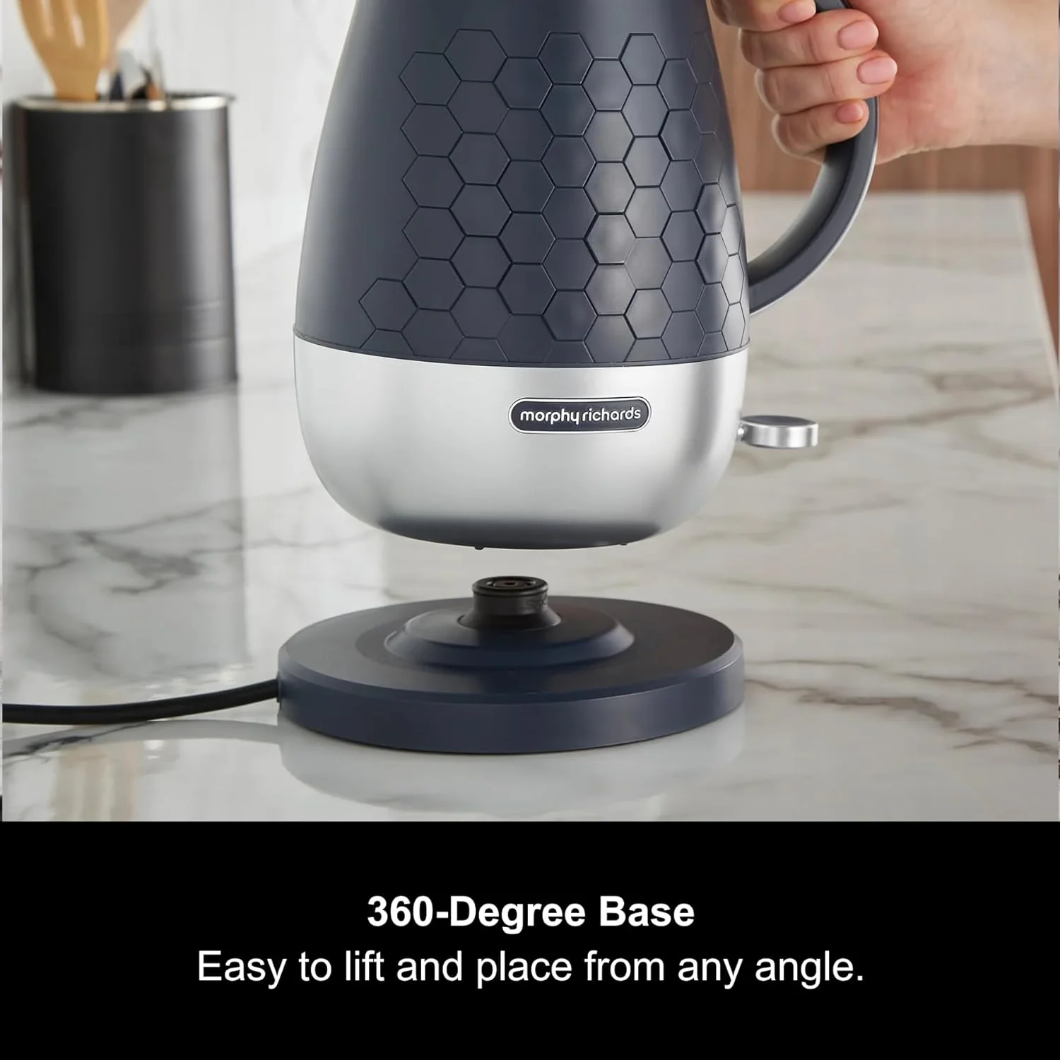 Morphy Richards Cassini 1.7L Rapid Boil Jug Kettle, Outer Space Blue & Silver | 103021 - Image 6