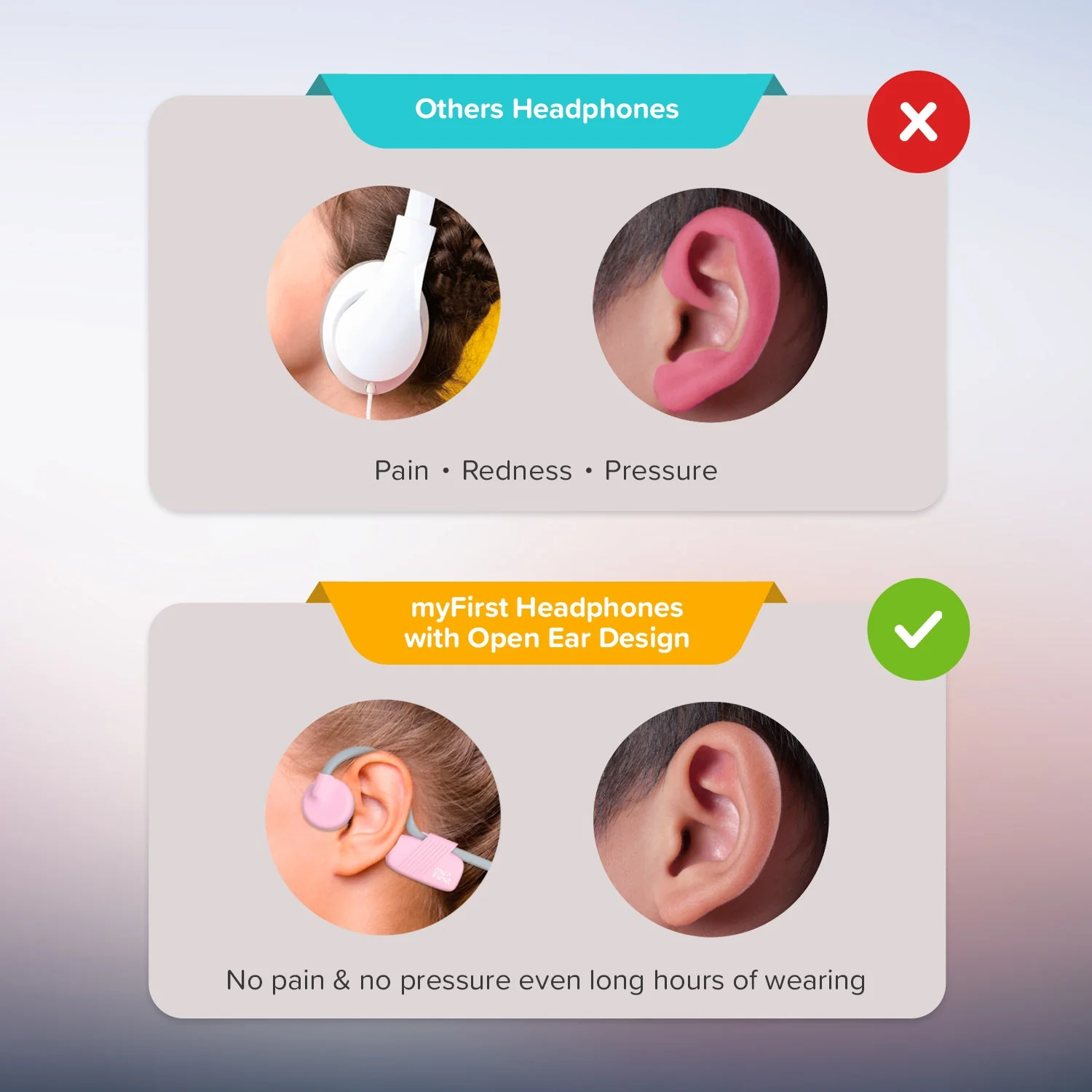 myFirst Headphones BC Wireless Lite - Bone Conduction, 85dB Safe, IP68 Waterproof - Pink | 256-FH8504SA-PK01 - Image 5