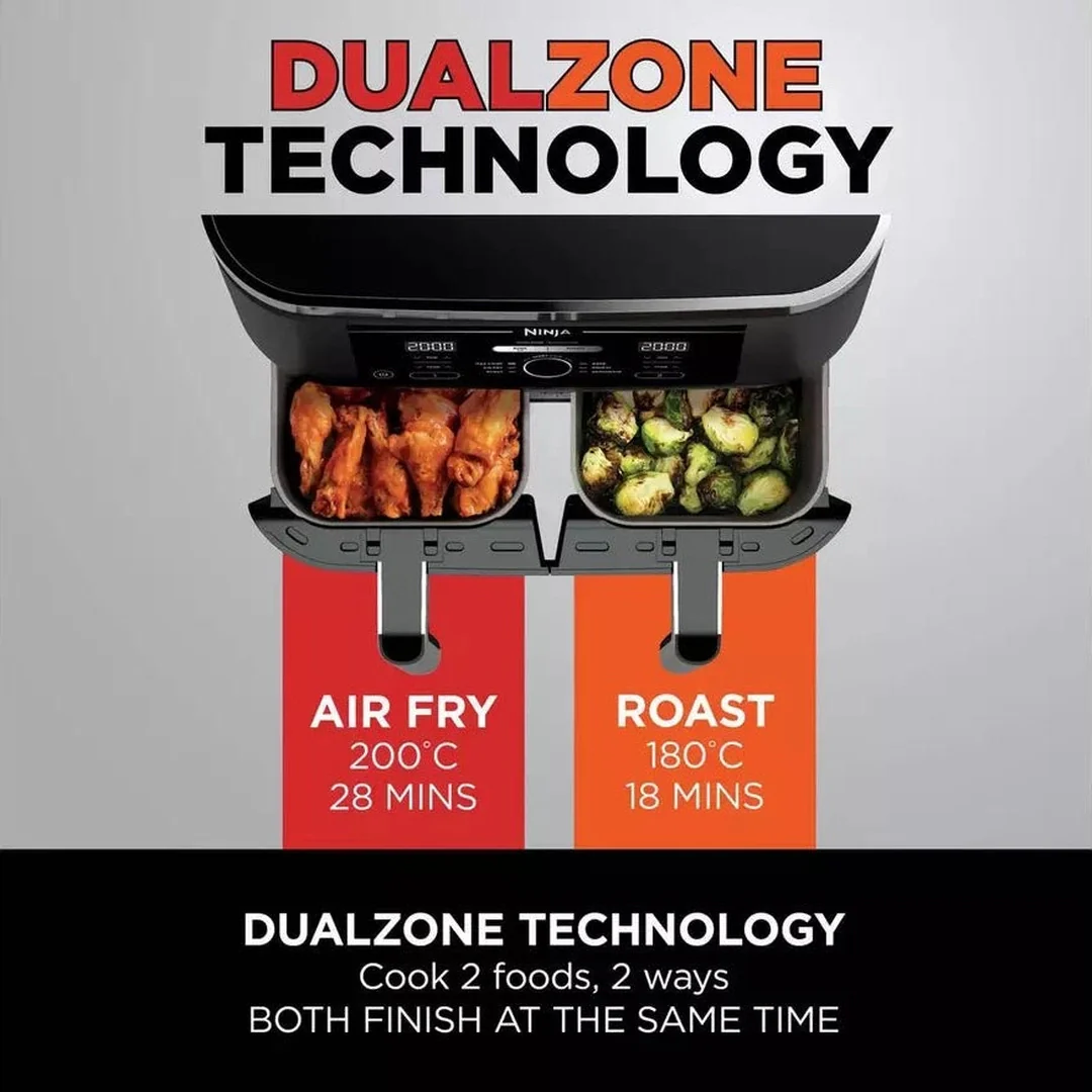 Ninja Foodi 4-in-1 Dual Zone Air Fryer 7.6L | AF200UK - Image 4