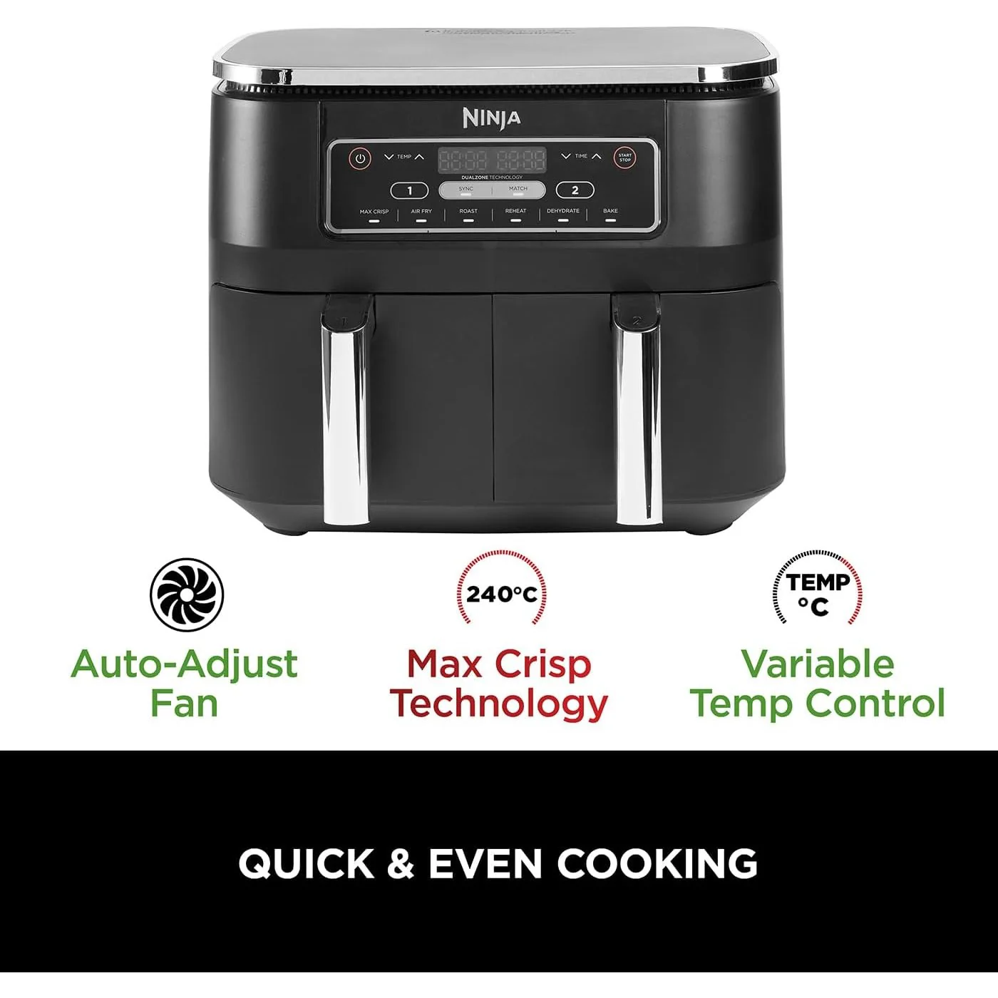 Ninja Foodi Dual Zone Air Fryer 7.6 L | AF300UK - Image 6
