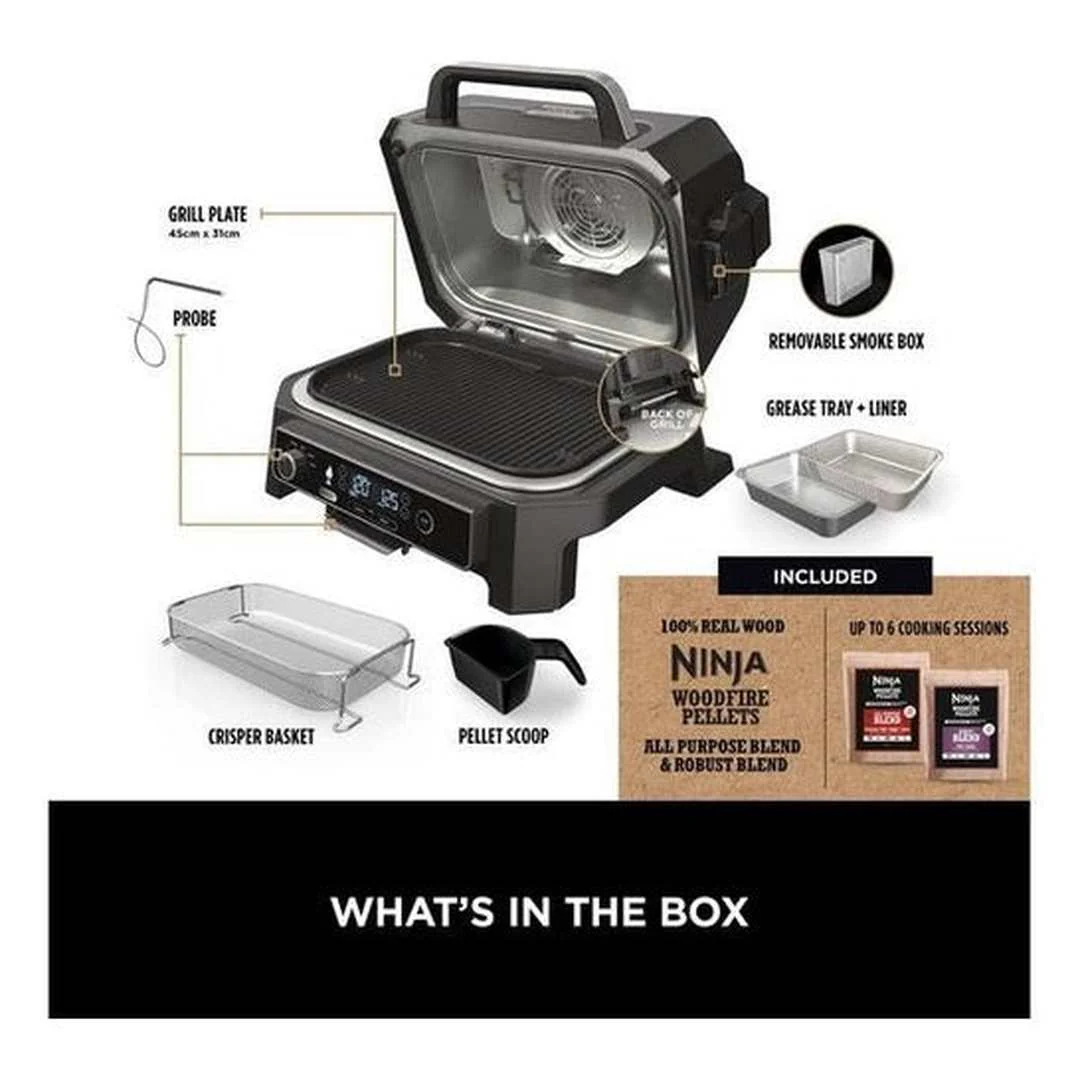 Ninja Woodfire XL Electric Outdoor BBQ Grill & Smoker | OG850UK - Image 3