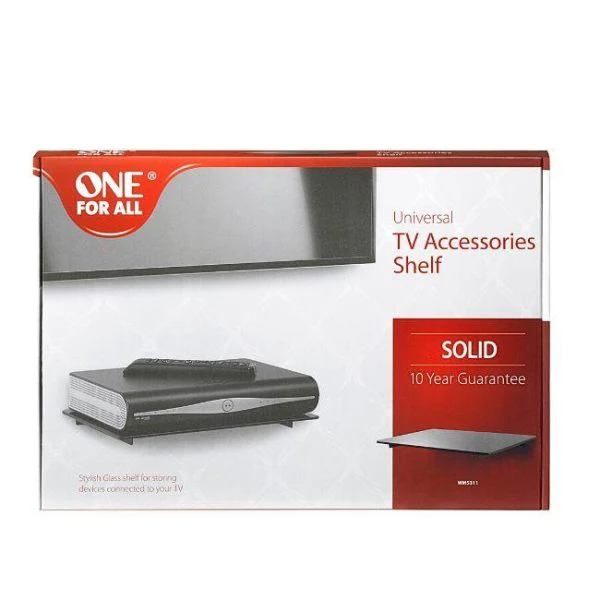 One For All Solid Ultra strong 5mm Tempered Glass Shelf, Holds Up to 8kg, For Satellite Boxes - WM5311 - Image 3