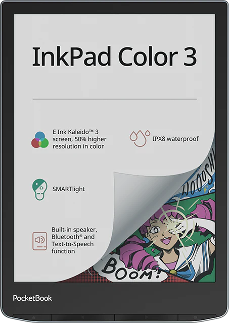PocketBook InkPad Color 3 - 7.8" E Ink Kaleido 3 Colour E-Reader | 253-PB743K3-1-WW