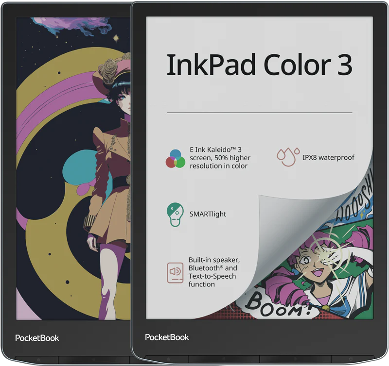 PocketBook InkPad Color 3 - 7.8" E Ink Kaleido 3 Colour E-Reader | 253-PB743K3-1-WW - Image 2