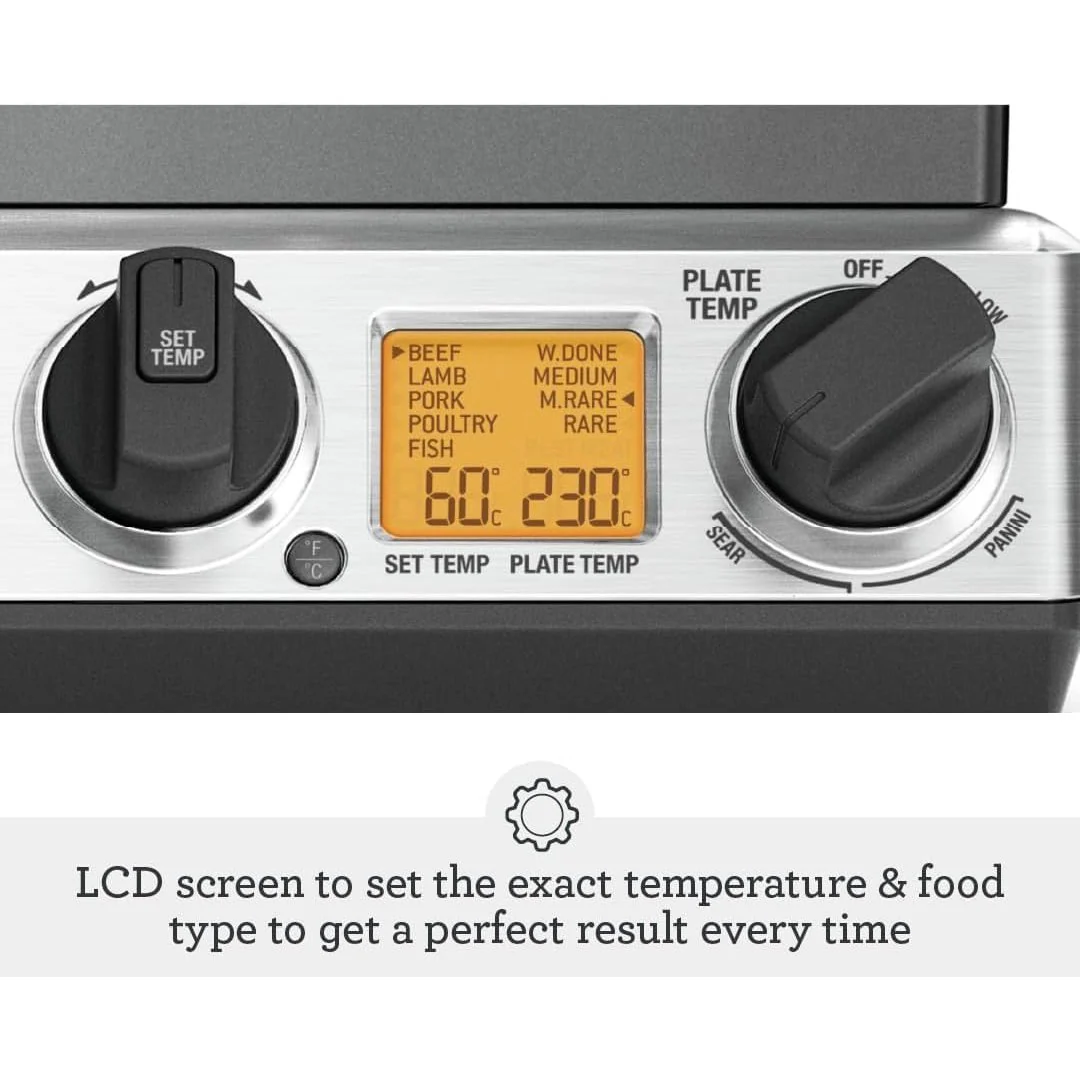 Sage 2400W Cast Aluminium Non-stick Smart Grill Pro - Brushed Stainless Steel| BGR840BSS - Image 4