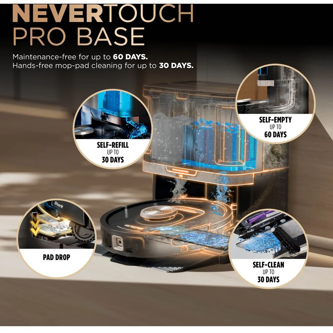 Shark 2-in-1 Self-Empty, Self-Refill & Self-Clean Robot Vacuum & Mop | RV2800ZEUK - Image 4