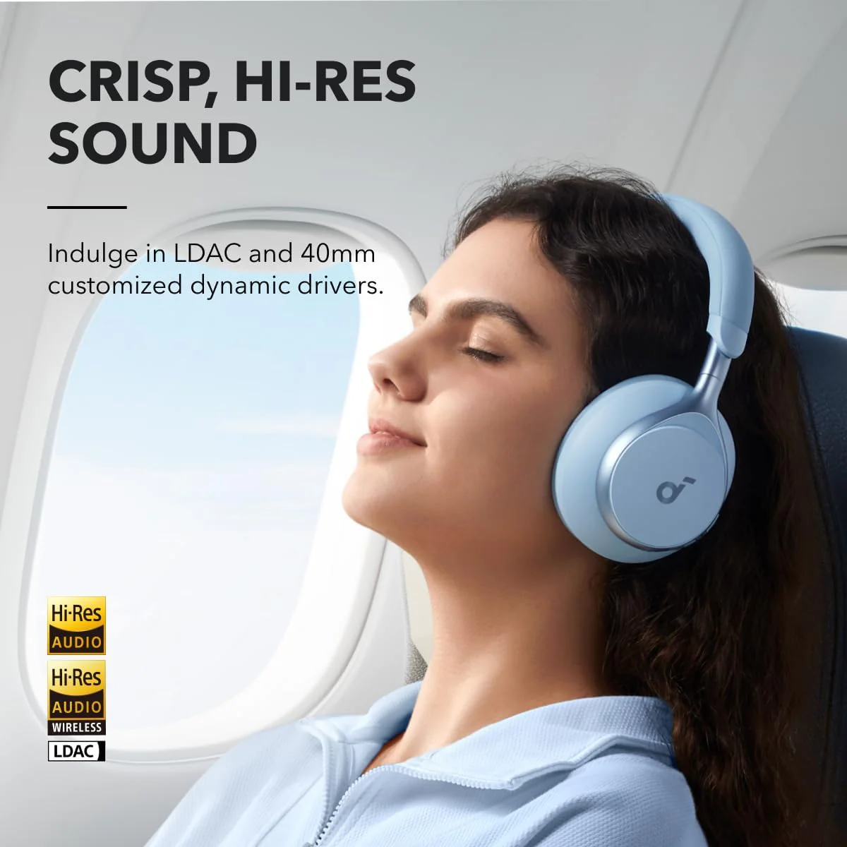 Soundcore Space One Adaptive ANC Headphones - Blue | A3035G31 - Image 2
