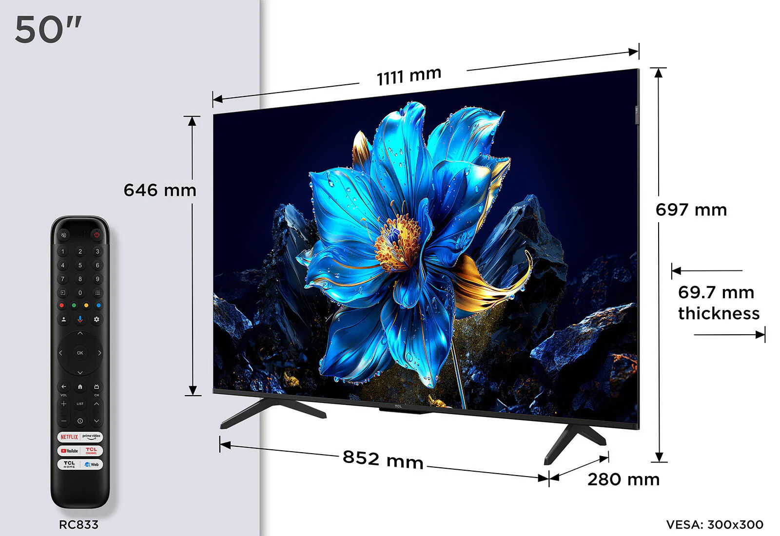 TCL 50" 60Hz QLED Google TV | 50P7K - Image 9