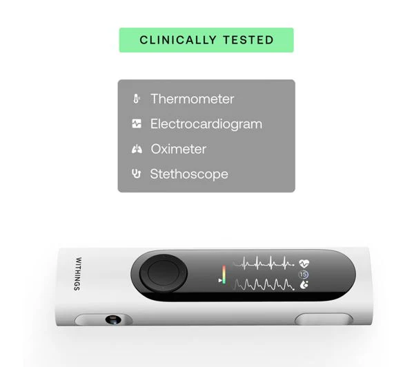 Withings BeamO - Portable 4-in-1 Health Monitor ECG, Stethoscope, SpO2 & Temperature | 78-SCT02-02-All-Int - Image 3