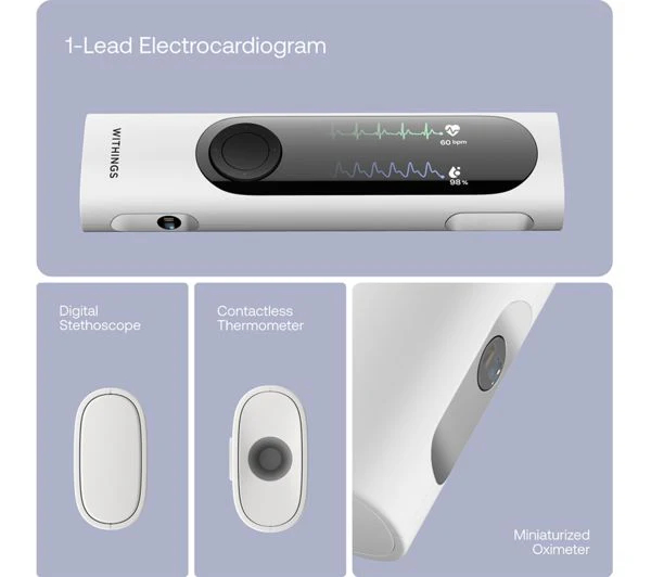 Withings BeamO - Portable 4-in-1 Health Monitor ECG, Stethoscope, SpO2 & Temperature | 78-SCT02-02-All-Int - Image 4