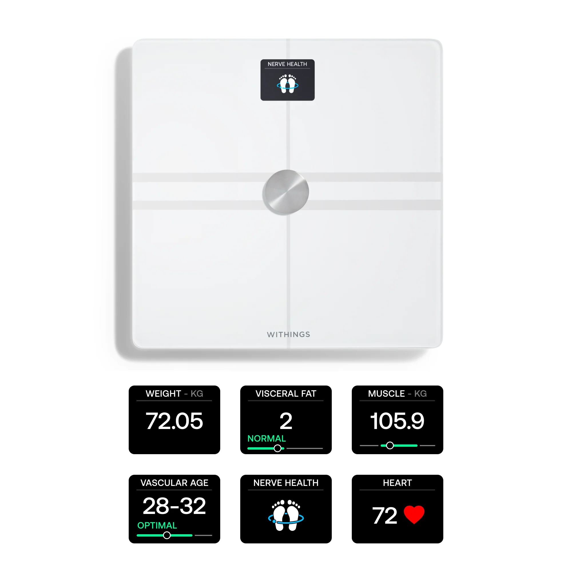 Withings Body Comp - Smart Scale with Body Composition & Visceral Fat Analysis - White | 78-WBS12-White-All-Inter - Image 2