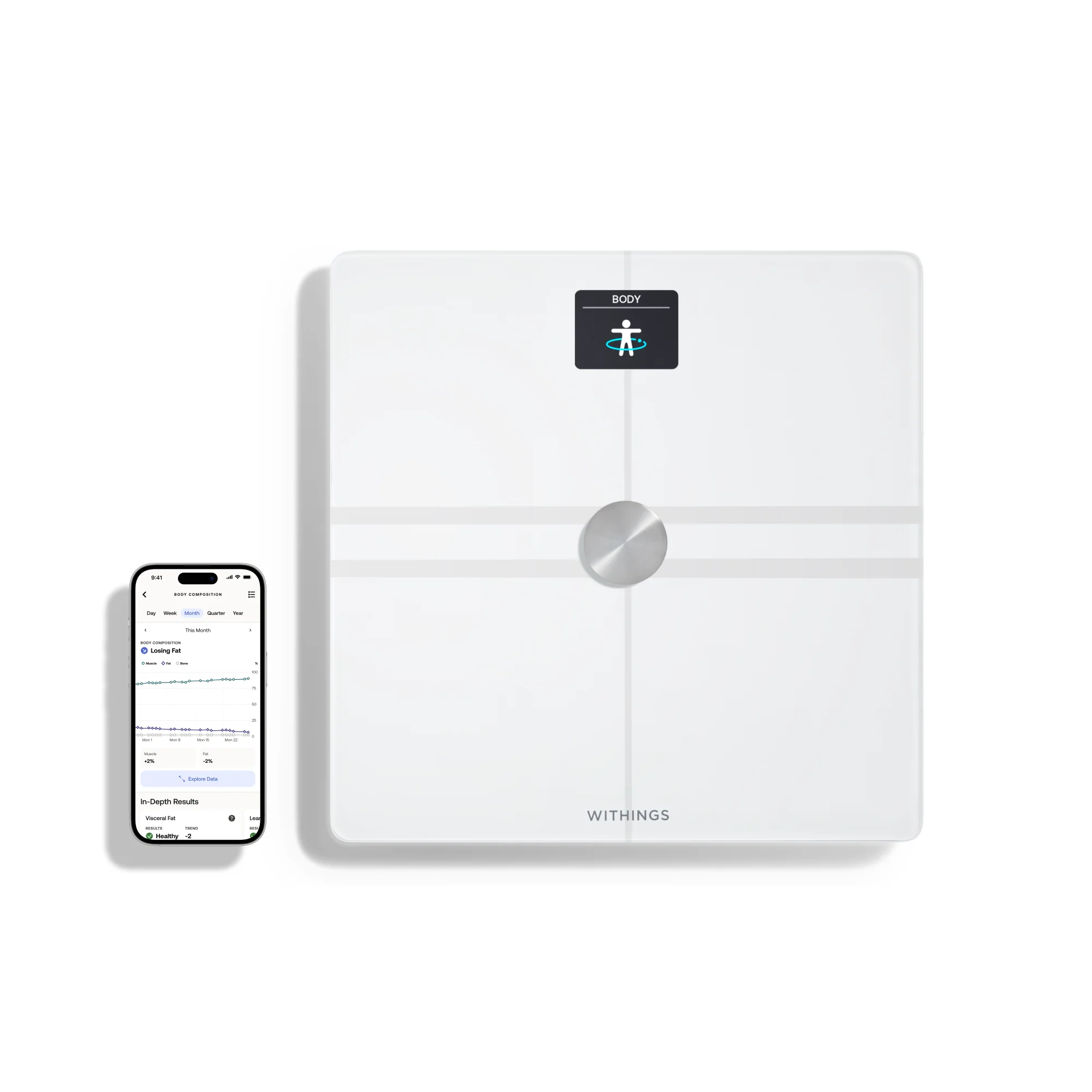 Withings Body Comp - Smart Scale with Body Composition & Visceral Fat Analysis - White | 78-WBS12-White-All-Inter - Image 3
