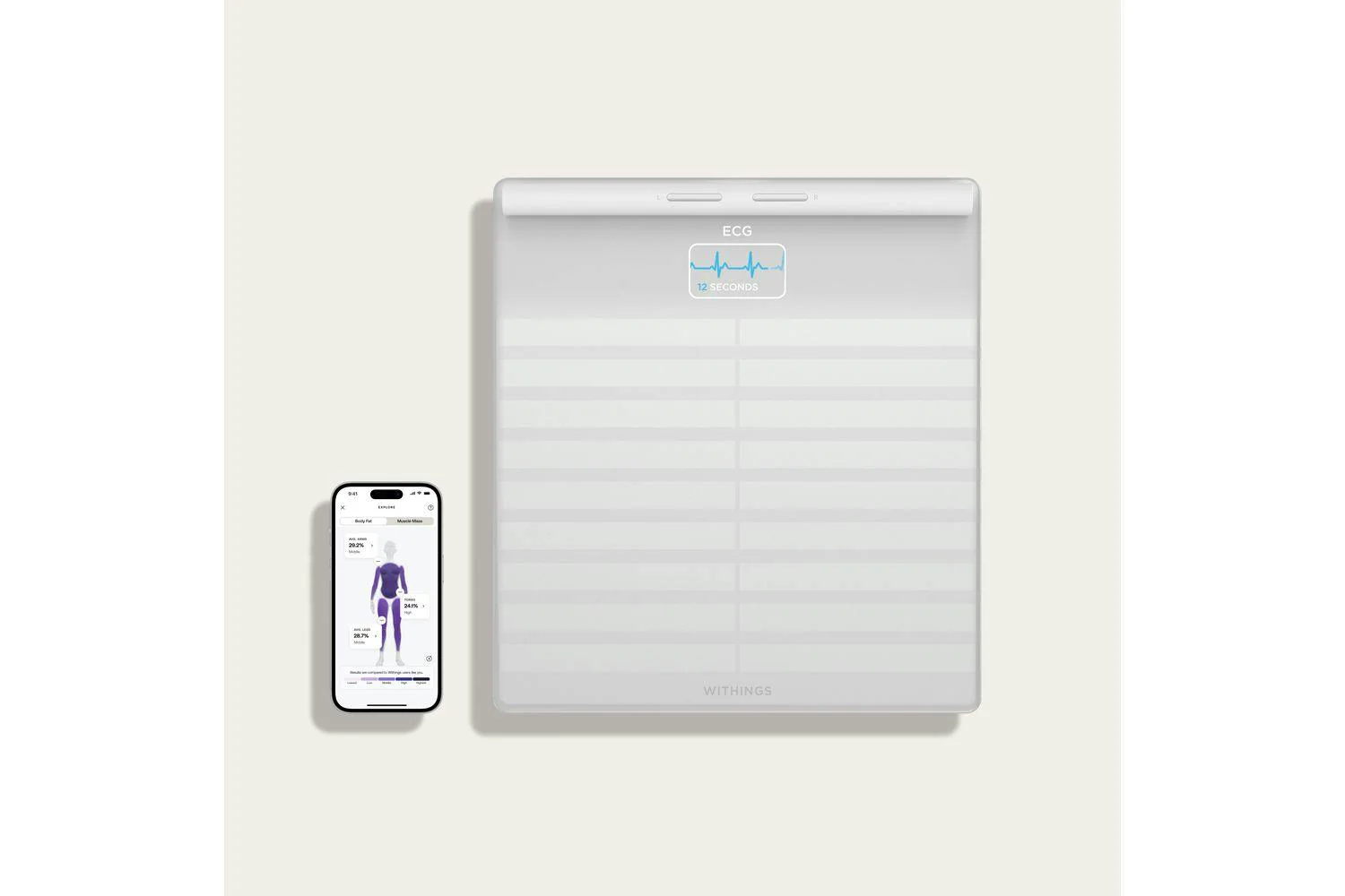Withings Body Scan - Smart Scale with ECG, Body Composition & Segmental Analysis - White | 78-WBS08-White-All-Inter - Image 5