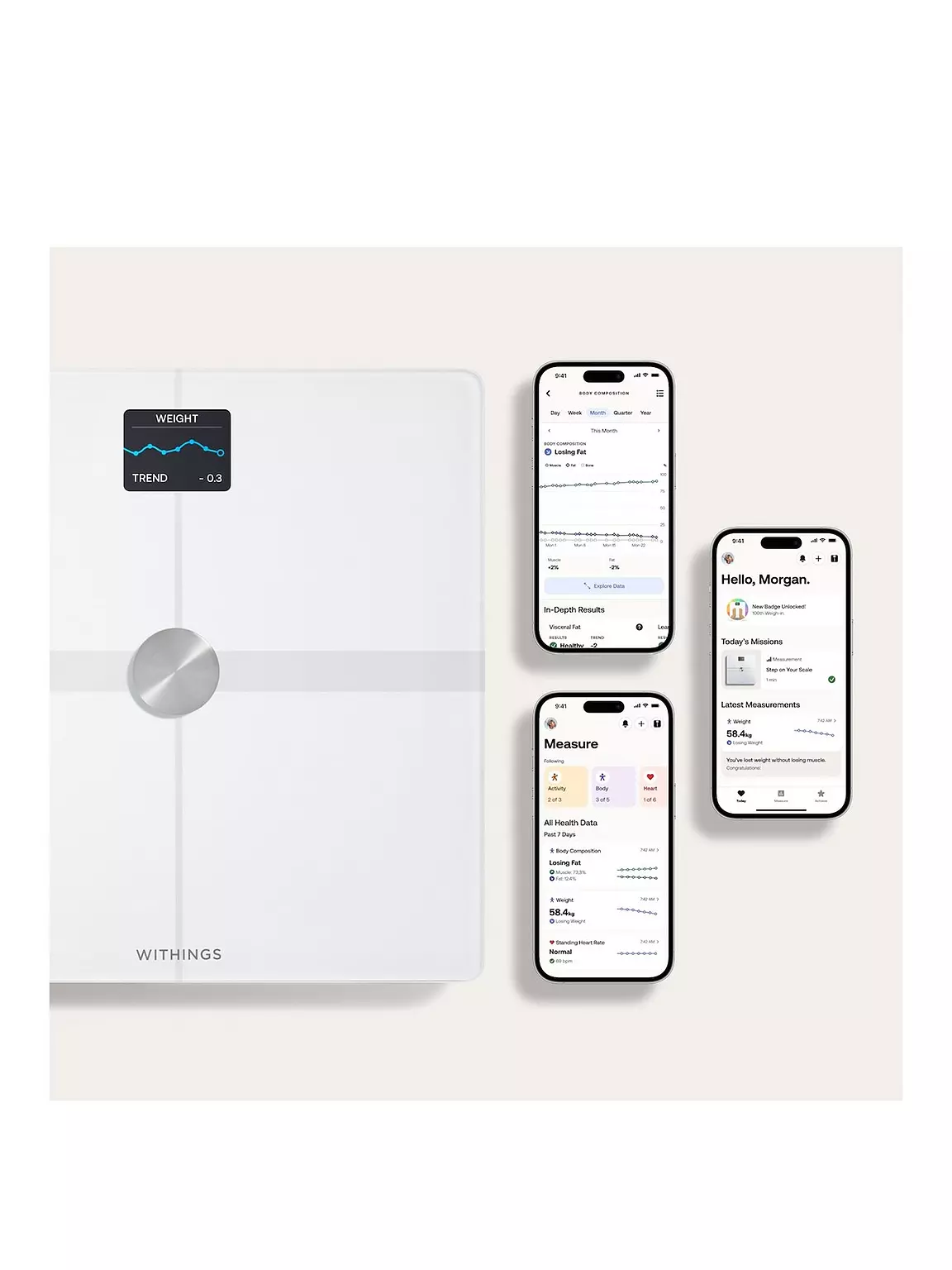 Withings Body Smart - Smart Scale with Body Composition & Weight Tracking - White | 78-WBS13-White-All-Inter - Image 3