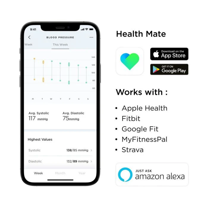 Withings BPM Connect - Smart Blood Pressure Monitor with Heart Rate | 78-WMP05-BPMConnect - Image 5