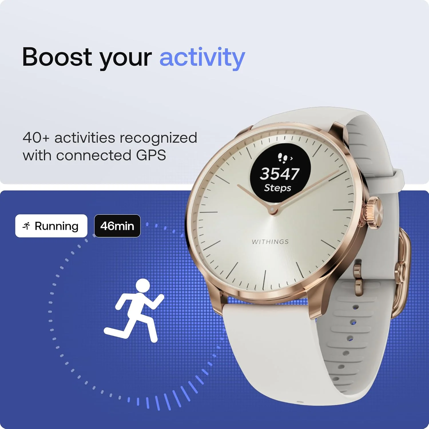 Withings ScanWatch Light - Health Tracking Watch with Heart Rate & SpO2 - Rose Gold White | 78-HWA11-model 1-All-Int - Image 5
